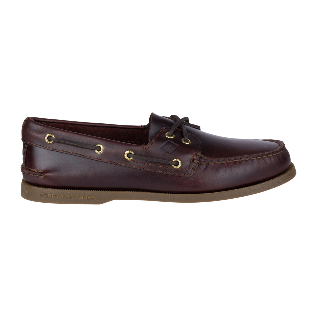  Authentic Original 2 Eye Leather men's boat shoe in amaretto #colour_amaretto