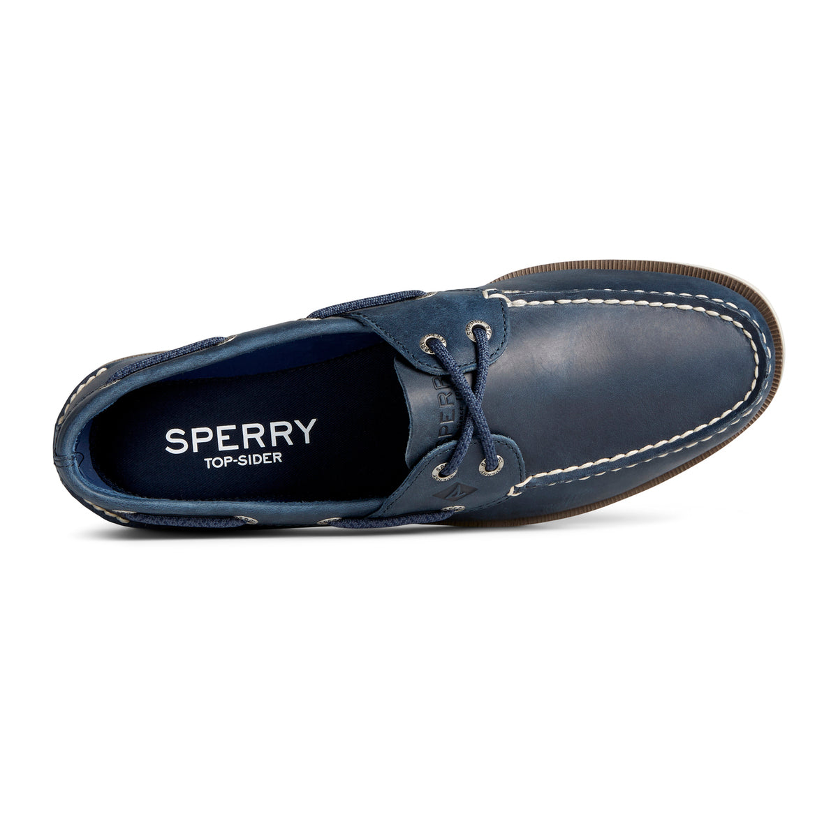 Leeward 2 Eye men's boat shoe in navy #colour_navy