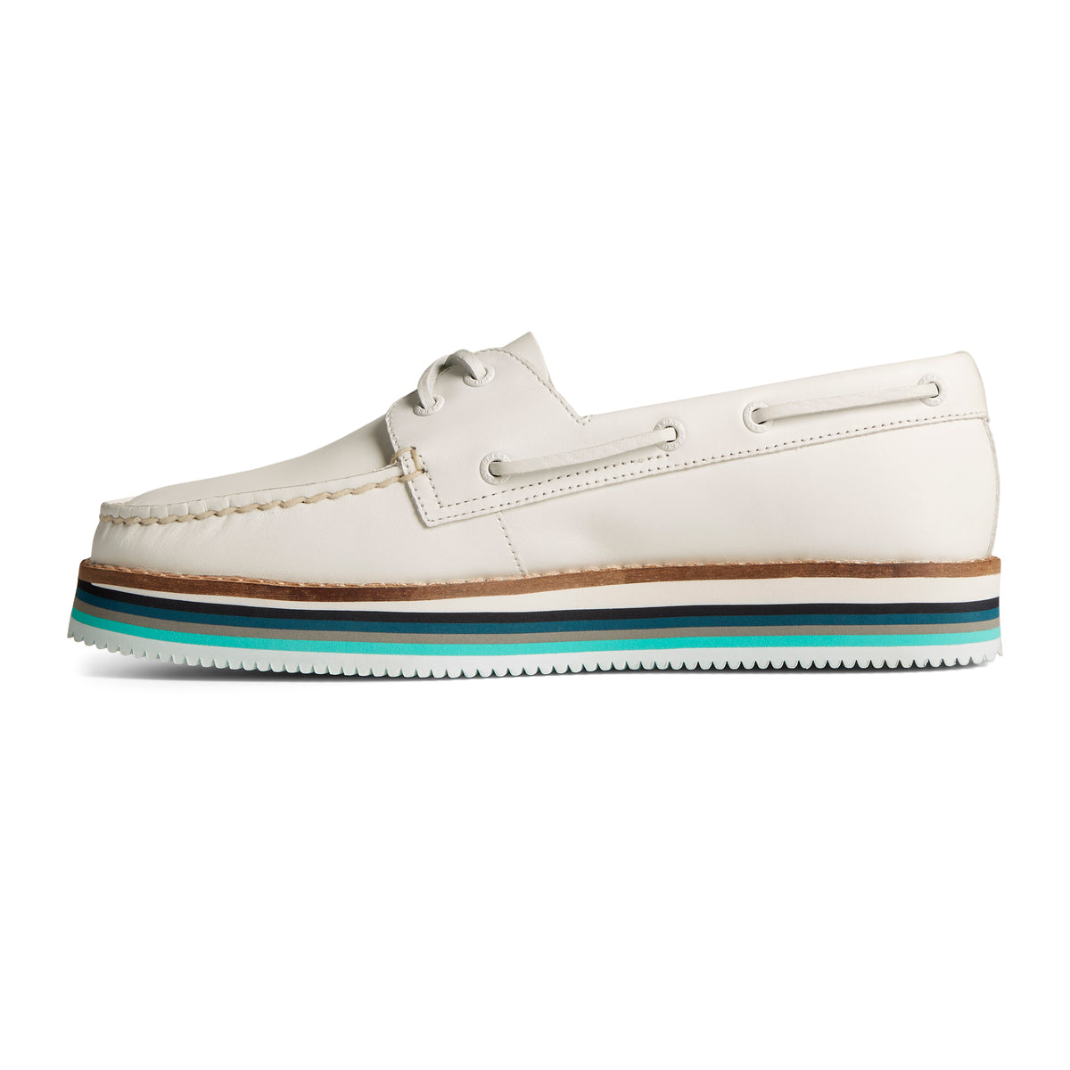 Authentic Original Stacked EVA women's boat shoe in white #colour_white