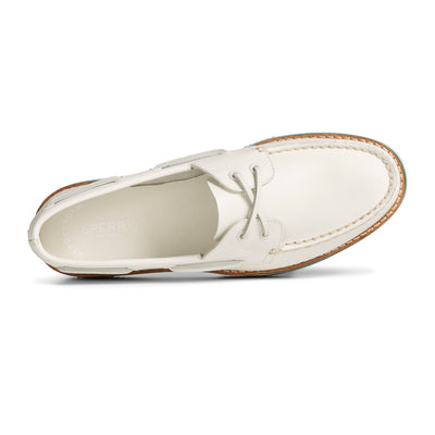 Authentic Original Stacked EVA women's boat shoe in white #colour_white