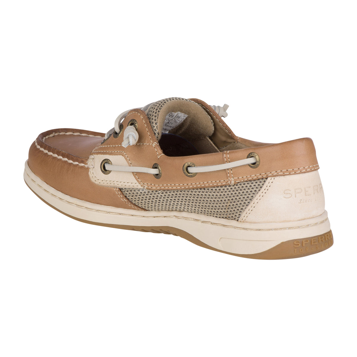 Rosefish women's boat shoe in linen oat #colour_linen-oat